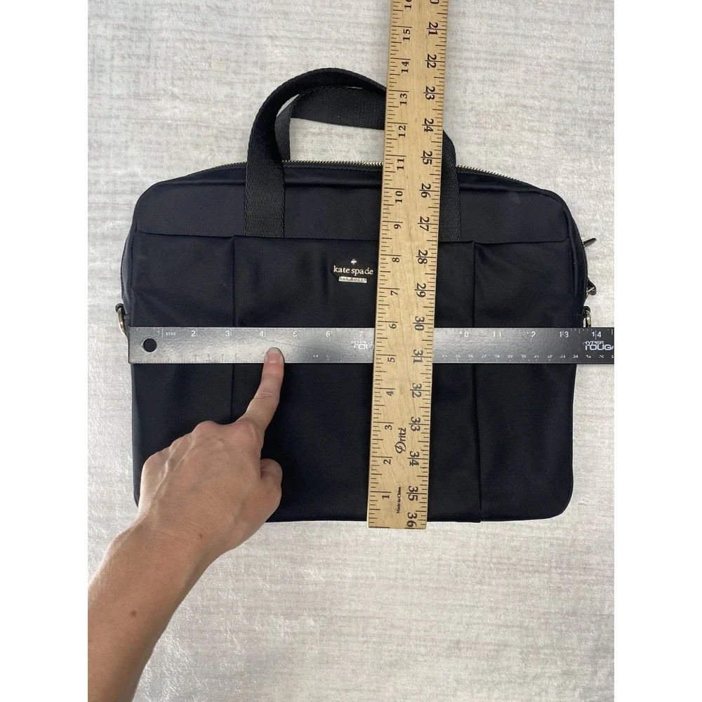 Kate Spade Uni Slim Laptop Commuter Bag Classic Black Nylon Computer Work School
